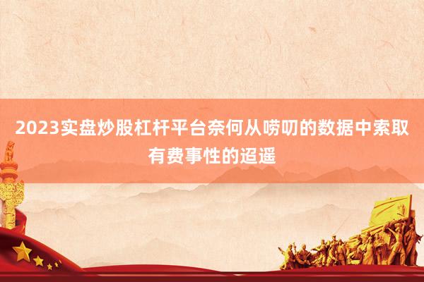 2023实盘炒股杠杆平台奈何从唠叨的数据中索取有费事性的迢遥