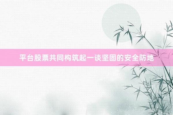 平台股票共同构筑起一谈坚固的安全防地