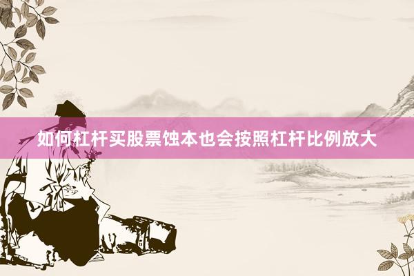如何杠杆买股票蚀本也会按照杠杆比例放大