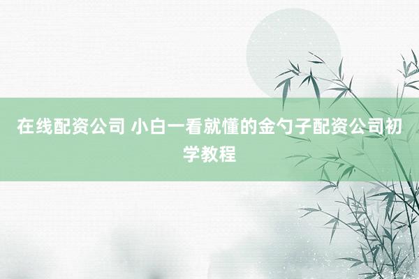 在线配资公司 小白一看就懂的金勺子配资公司初学教程