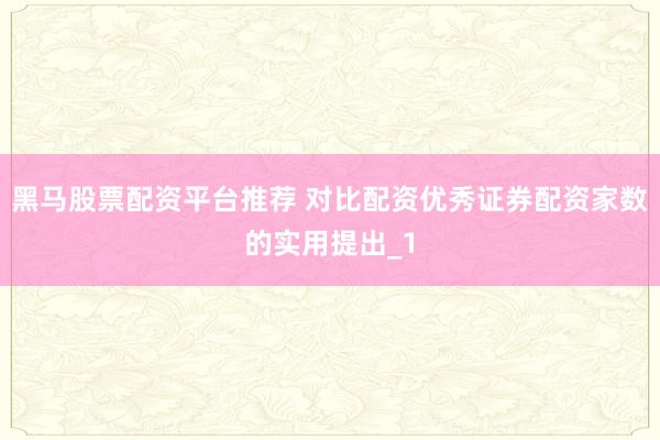 黑马股票配资平台推荐 对比配资优秀证券配资家数的实用提出_1